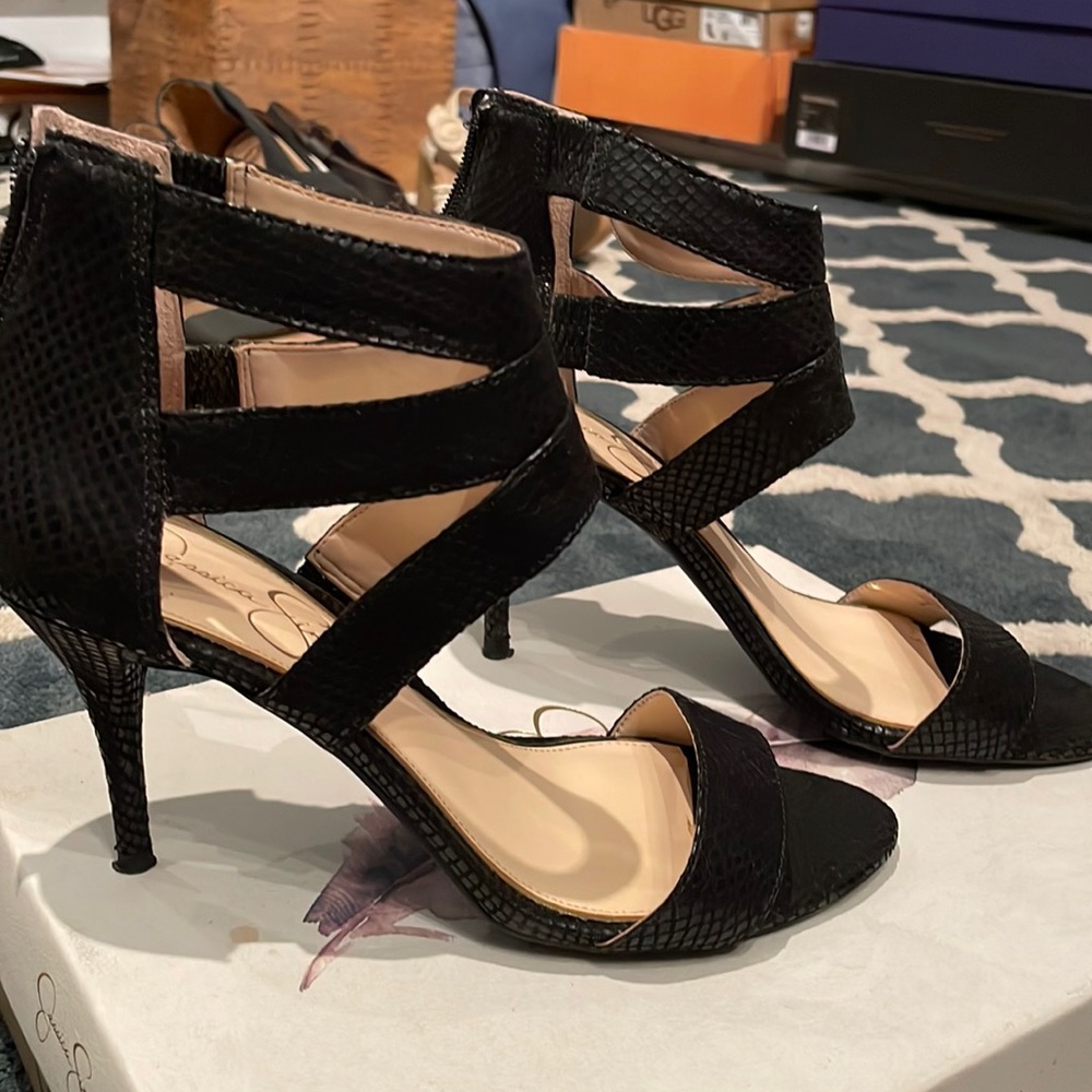 Jessica Simpson Black Strappy Heels